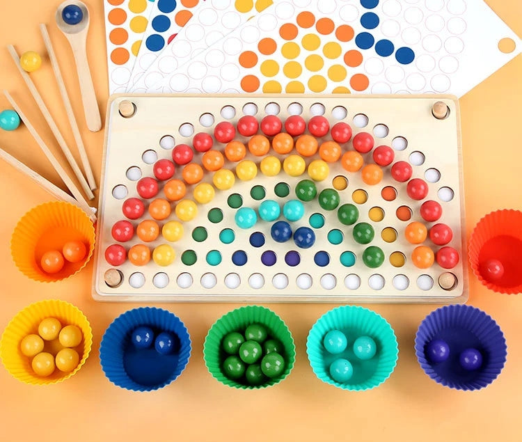 Wooden Bead Puzzle and Sorting Game