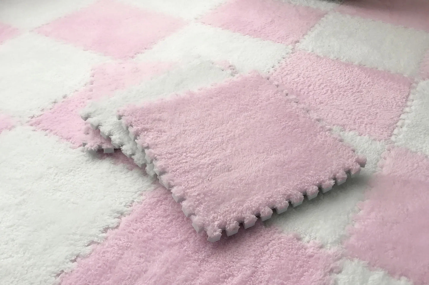 Soft Fluffy Carpet Puzzle Tiles – Interlocking Floor Mats for Kids & Home Play Areas