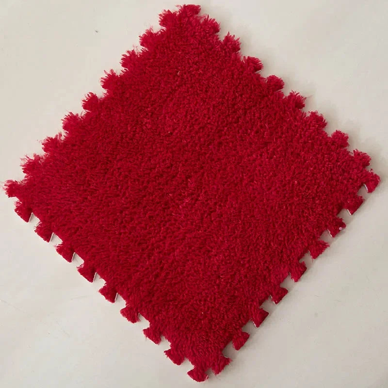 Soft Fluffy Carpet Puzzle Tiles – Interlocking Floor Mats for Kids & Home Play Areas