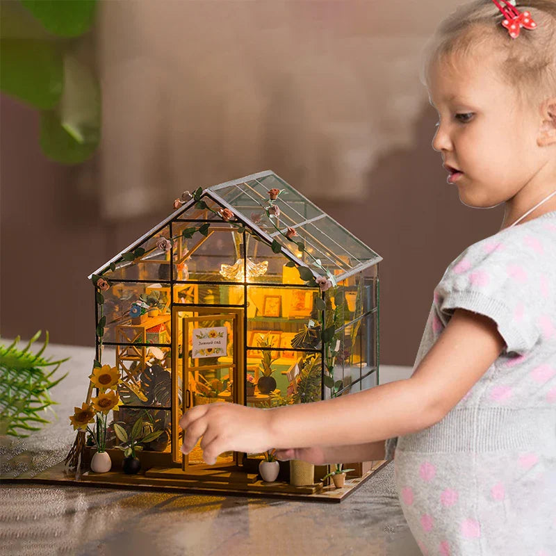 Miniature House Building Toy – DIY Dollhouse Kit for Kids