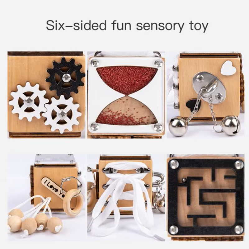 Montessori Busy Cube for Toddlers – Sensory Motor Skill Development Toy