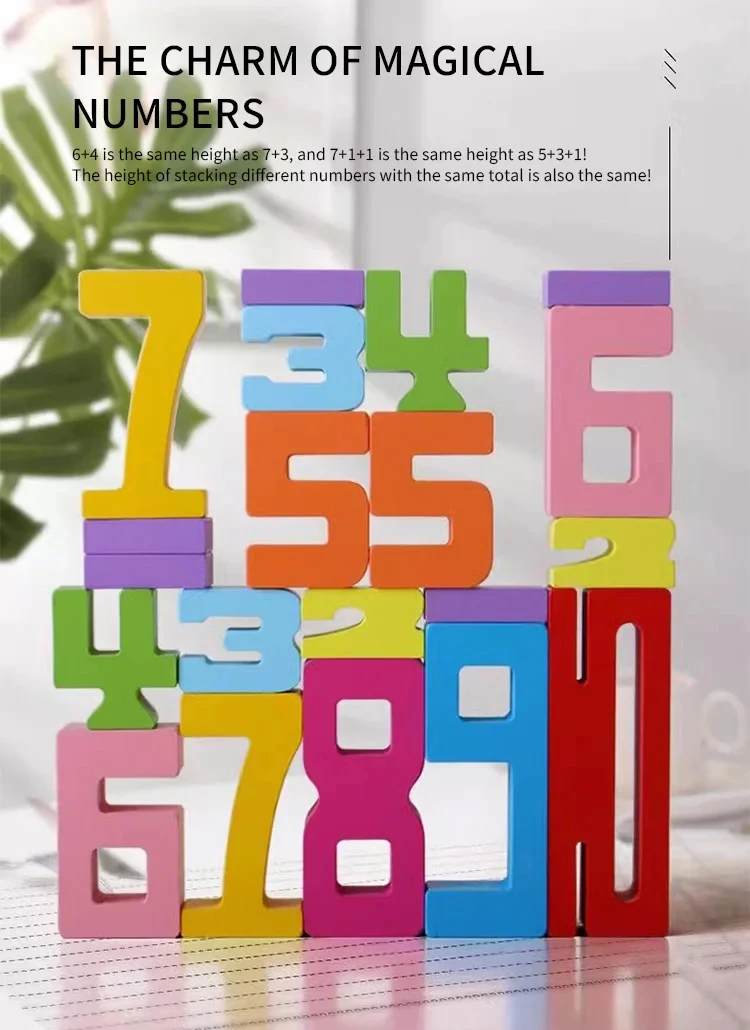 Montessori Number Blocks – Stackable Wooden Learning Toy for Toddlers