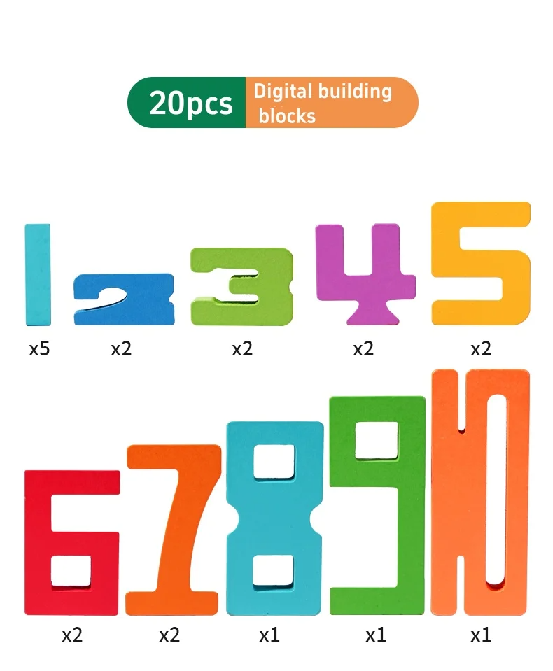 Montessori Number Blocks – Stackable Wooden Learning Toy for Toddlers