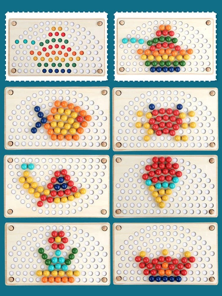 Wooden Bead Puzzle and Sorting Game