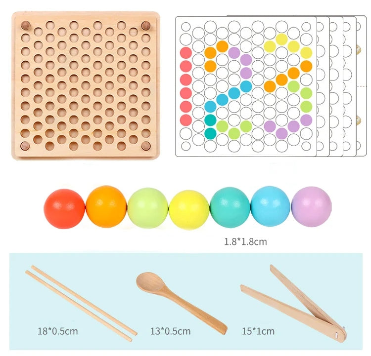 Wooden Bead Puzzle and Sorting Game