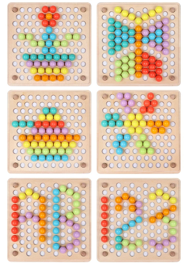Wooden Bead Puzzle and Sorting Game