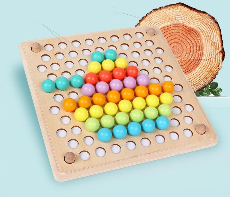 Wooden Bead Puzzle and Sorting Game