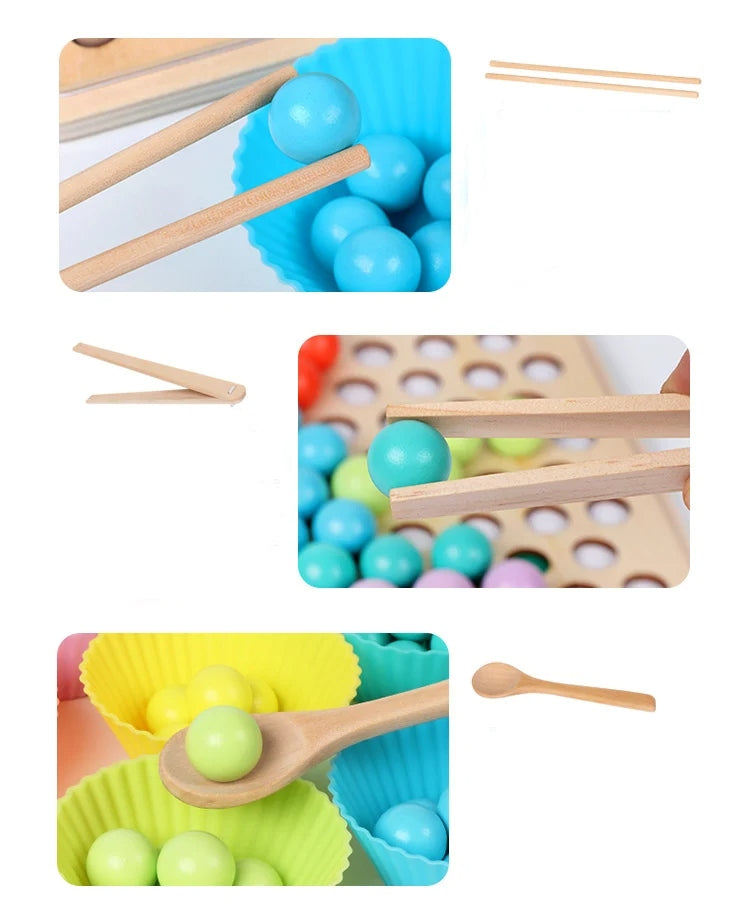 Wooden Bead Puzzle and Sorting Game